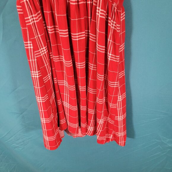 H&M Divided Red Plaid Spaghetti Strap Dress Size 6 - Picture 7 of 7